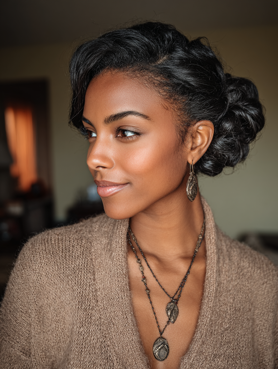 3c/4a Hairstyles: Low Bun with Side Part