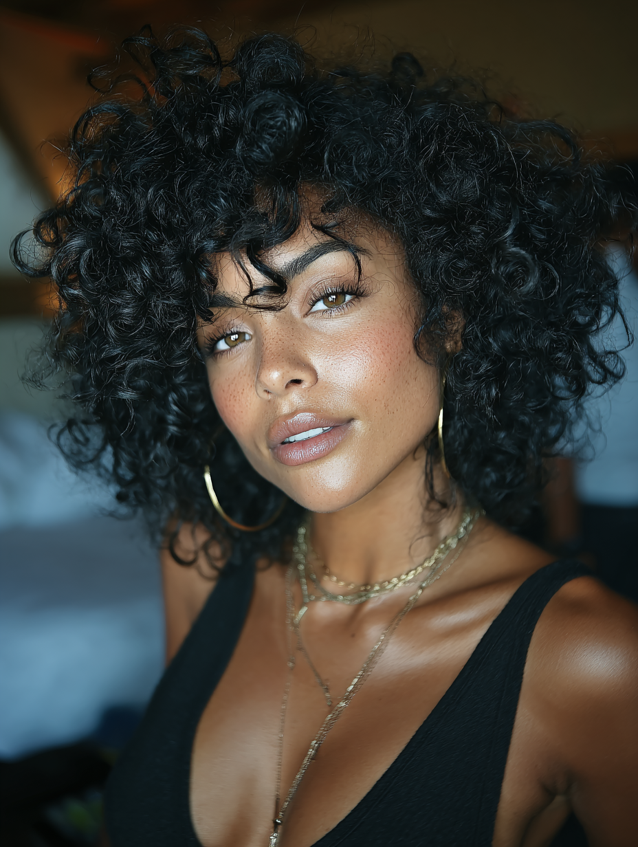 3c/4a Hairstyles: Middle Part with Defined Curls