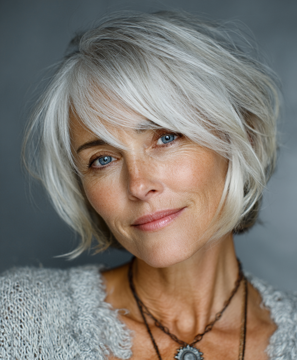 Angled Bob for 60 Year Old Hairstyles