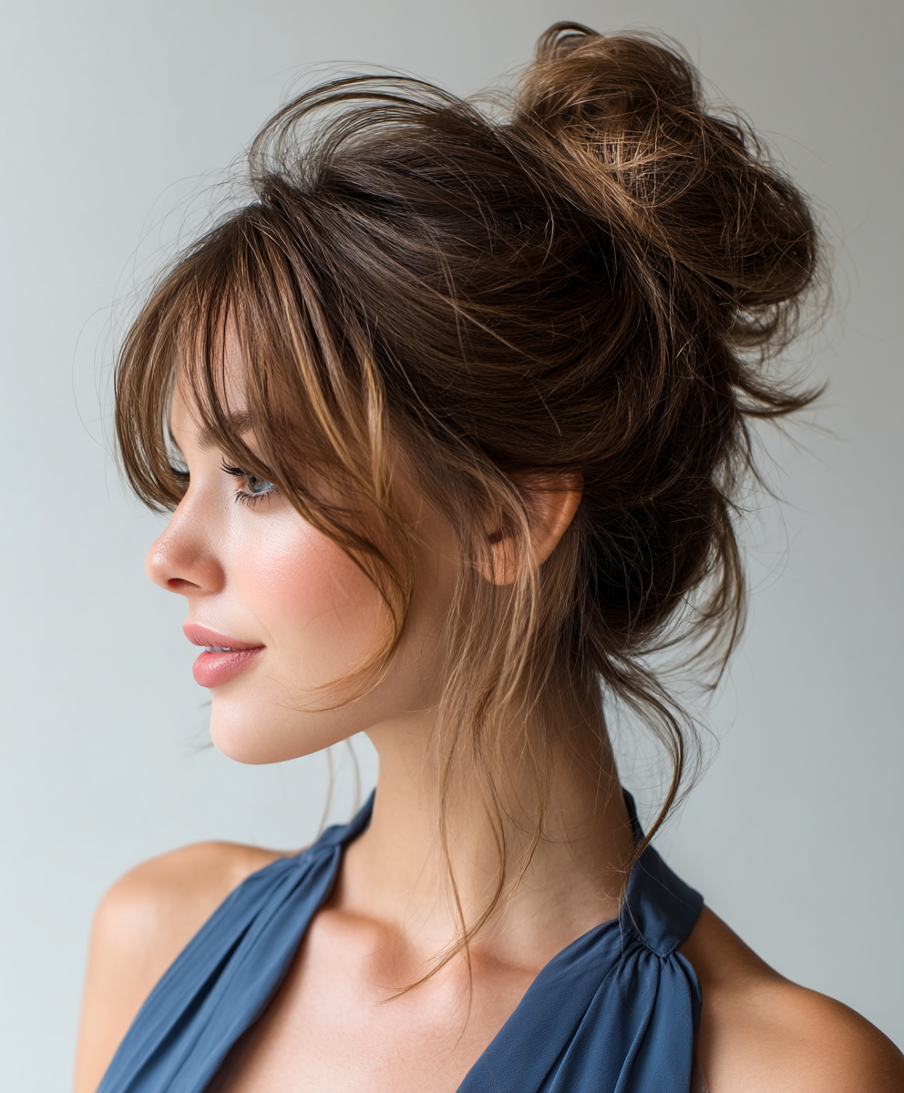 For Medium Hair Length- The Messy Bun