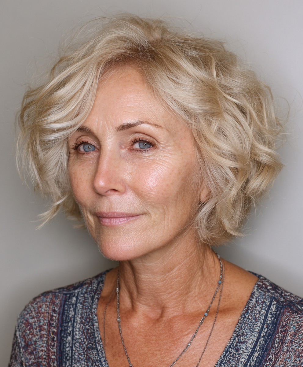 Chin-Length Layered Cut for 60 Year Old Hairstyles