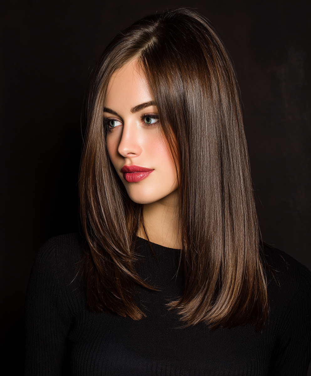 Haircuts For Medium Length Hair: Straight and Sleek