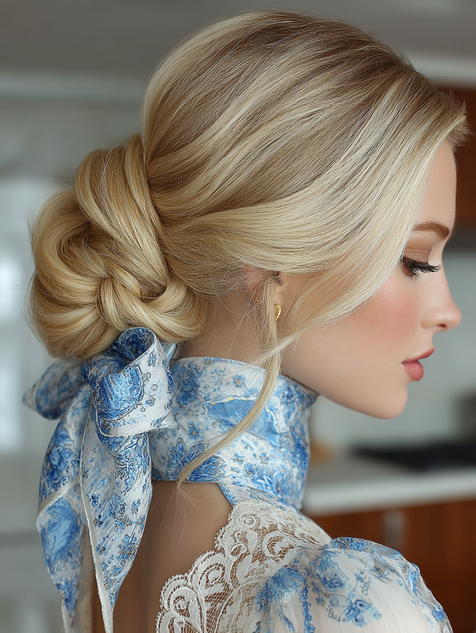 Cute Summer Hairstyles For Teens: Low Ponytail with Ribbon