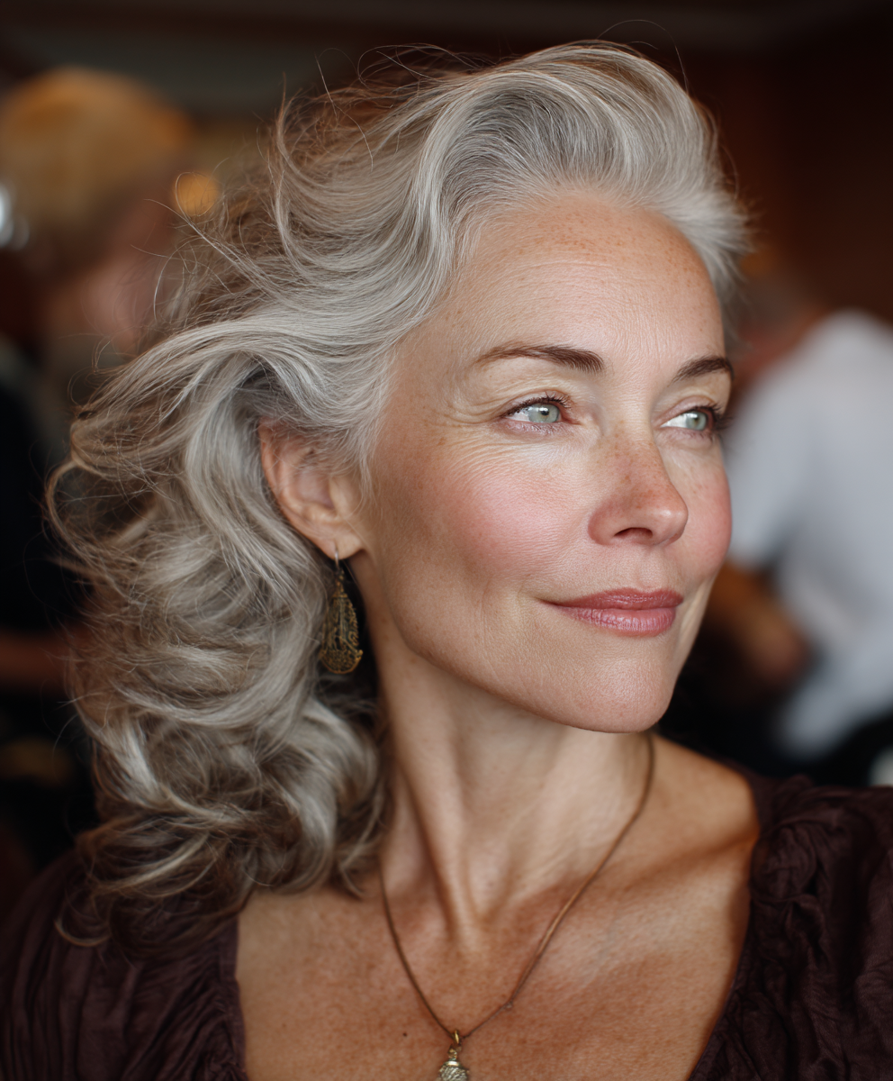Hair Styling for Women Over 60: Side Waves