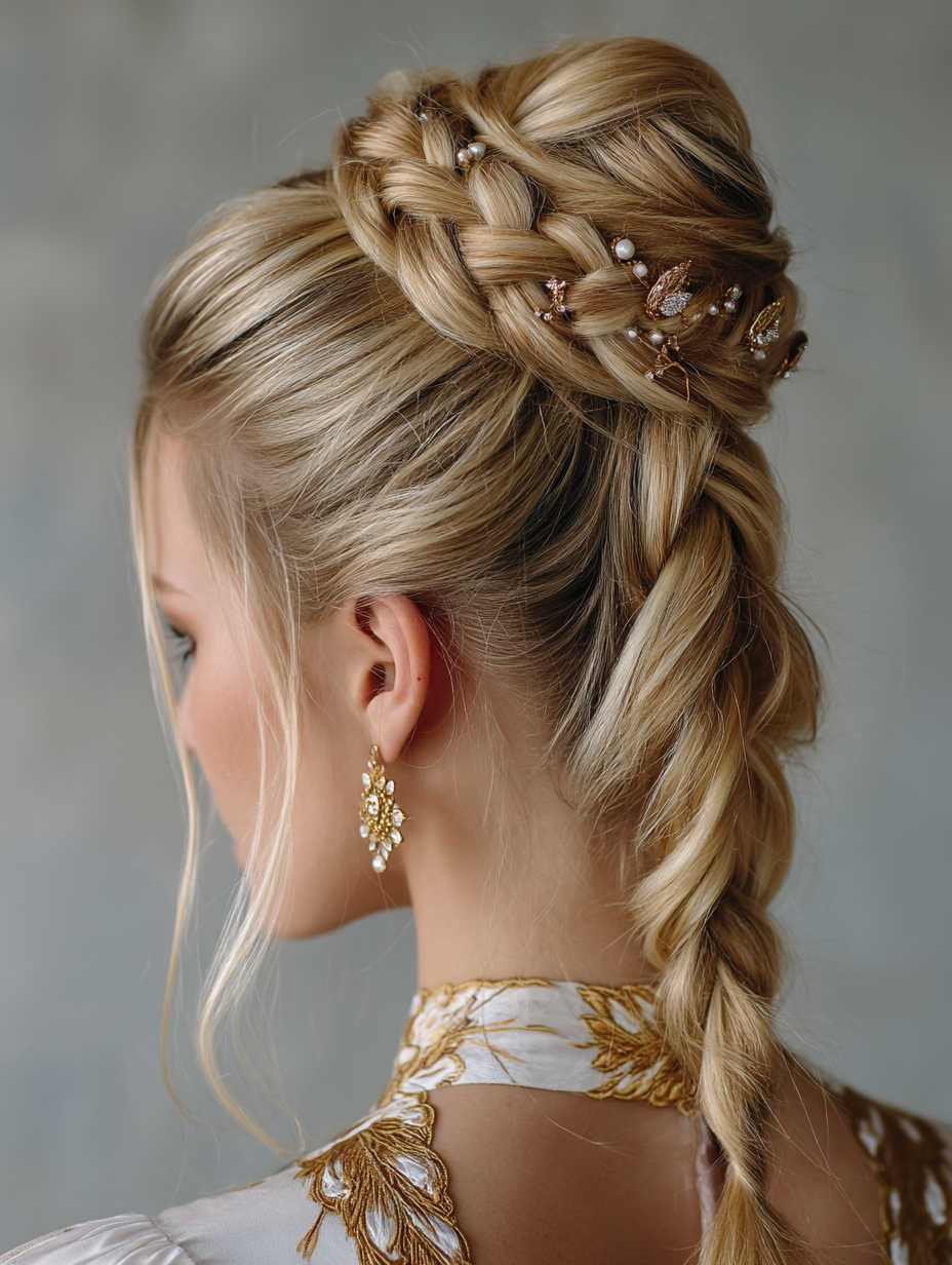 Renaissance Hairstyles Easy: The Braided Top Knot