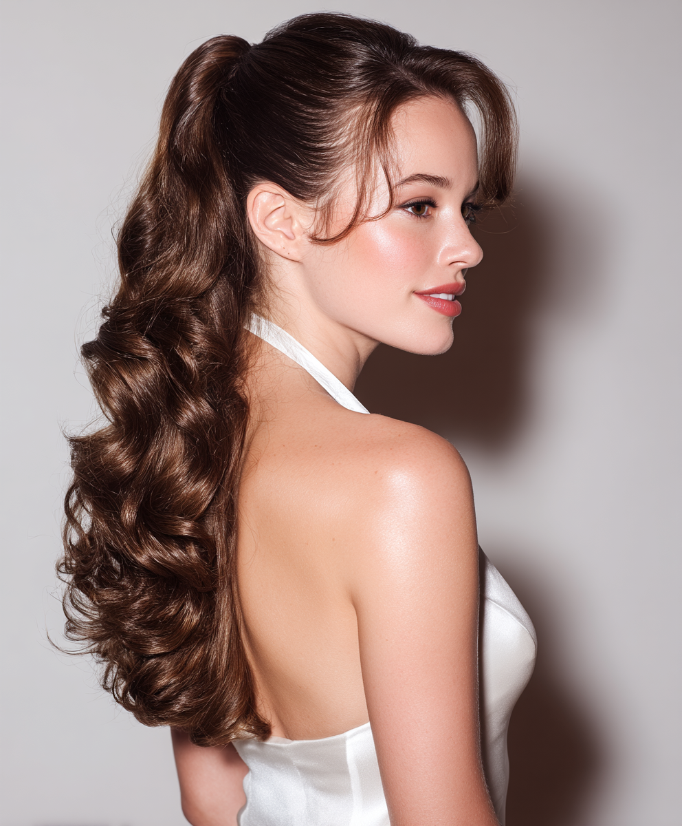 Hairstyles For Prom: Mid-Length Hair Flowers and Textured Curls