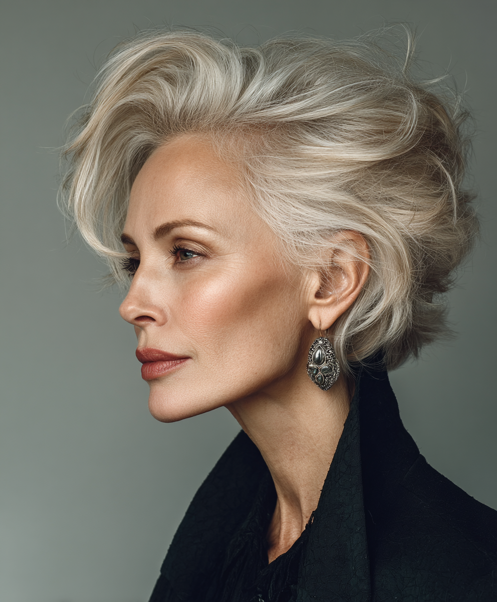 Sleek with Volume Stratified at the Roots for 60 Year Old Hairstyles