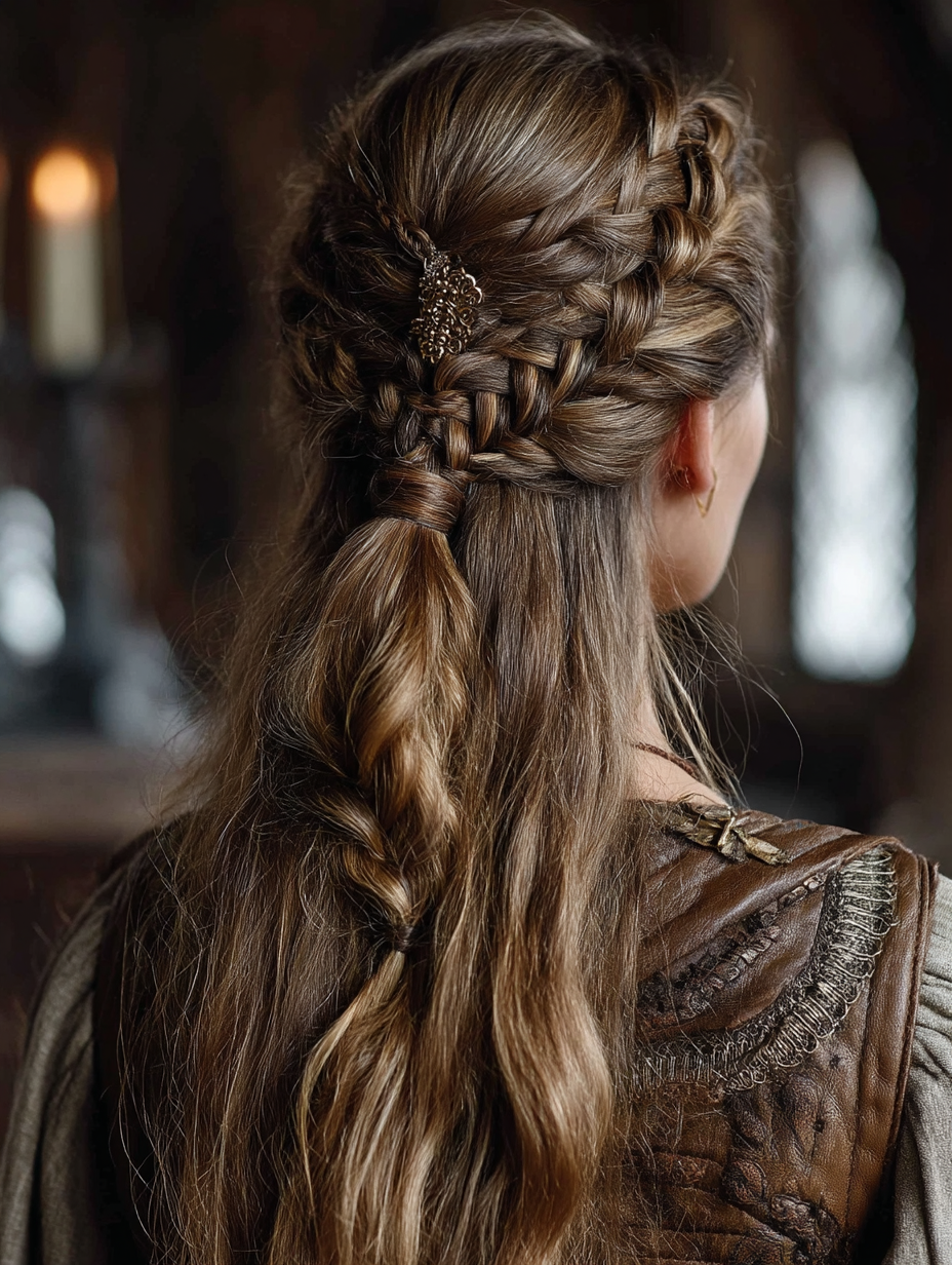 Renaissance Hairstyles Easy: The Knotted Half-Up Style