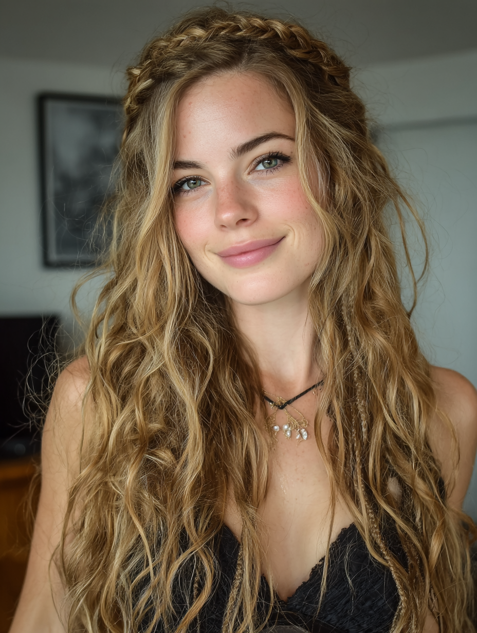 Renaissance Hairstyles Easy: The Boho Braided Headband with Loose Waves