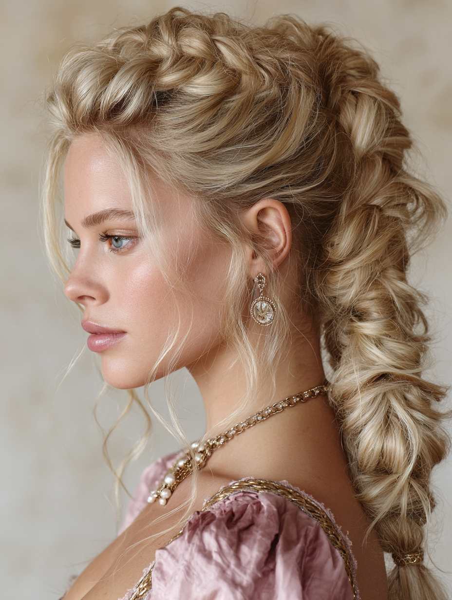 Renaissance Hairstyles Easy: The Pulled-Through Braid