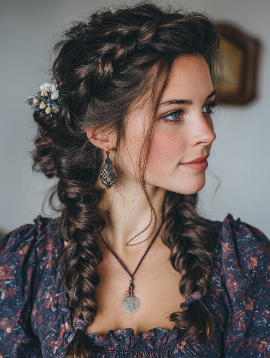 Easy Renaissance Hairstyles: The Side Braid