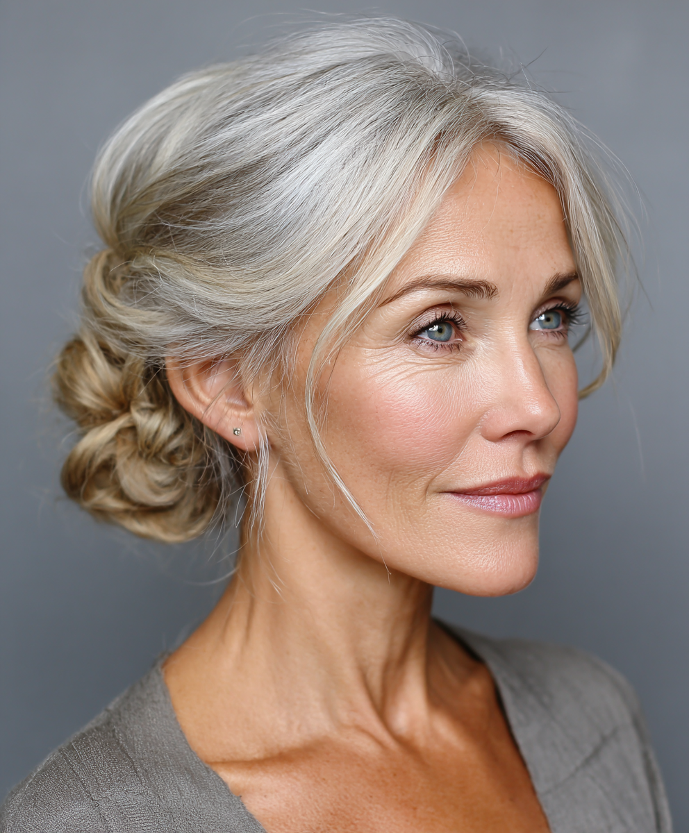Sleek Low Bun for 60 Year Old Hairstyles