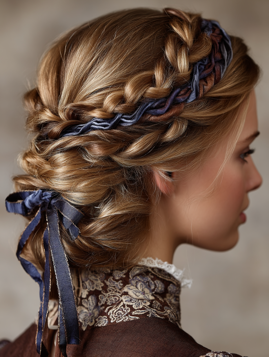 Renaissance Hairstyles Easy: The Ribbon-Wrapped Braid