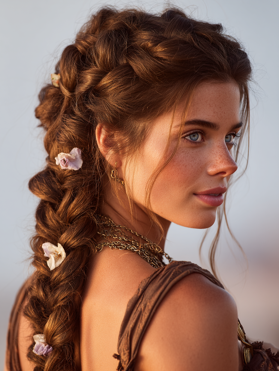 Renaissance Hairstyles Easy: The Half-Up French Braid